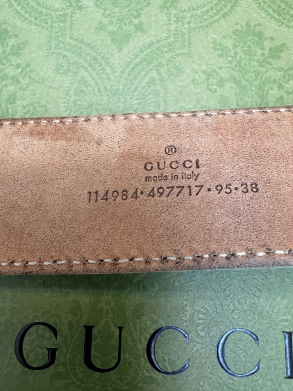 Gucci Cream Monogram Canvas Belt with Silver Double G Buckle - Picture 10 of 11
